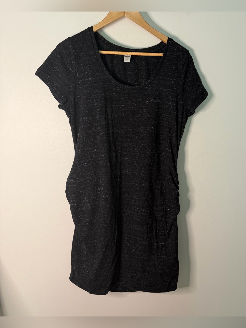 Old Navy Maternity Heathered Dark Gray Ruched T-Shirt Dress - Women’s XL